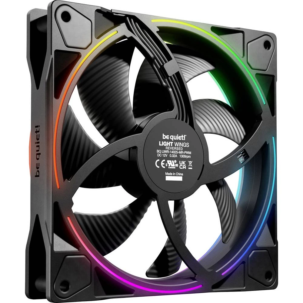 BeQuiet LIGHT WINGS | 140mm PWM Reverse Black ventilator za PC kućište crna slika