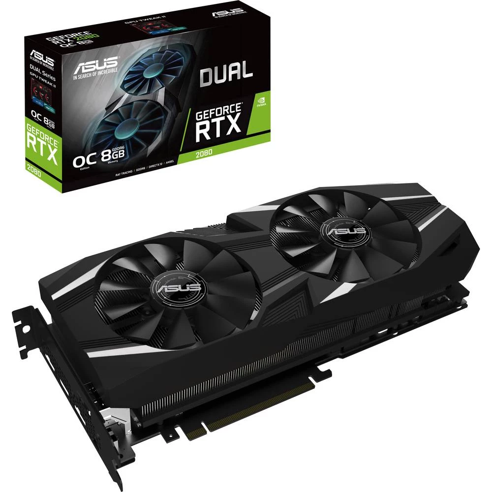 Grafička kartica Asus Nvidia GeForce RTX2080 Dual Overclocked 8 GB GDDR6-RAM PCIe x16 HDMI&trade;, DisplayPort, USB-C&trade; slika