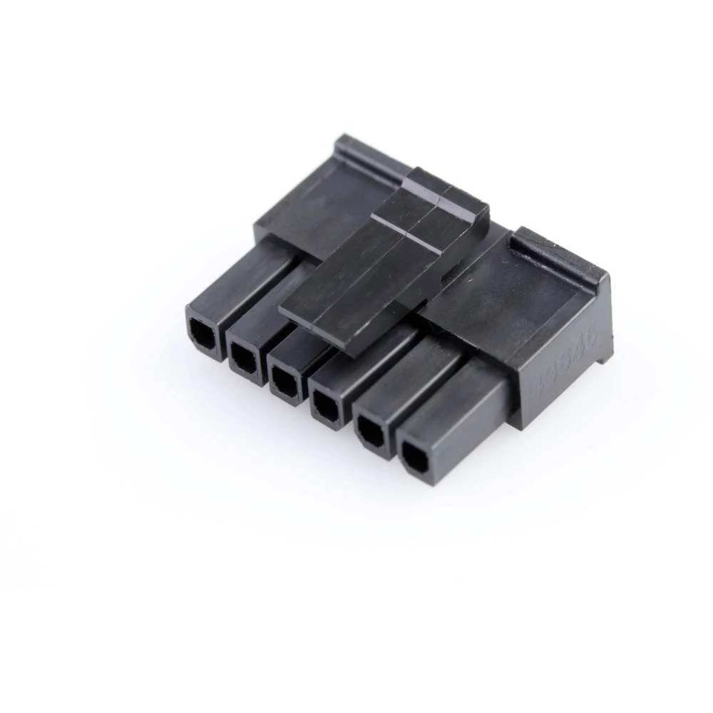 Molex 436450600 Micro-Fit 3.0 Receptacle Housing, Single Row, 6 Circuits, UL 94V-0, Black slika