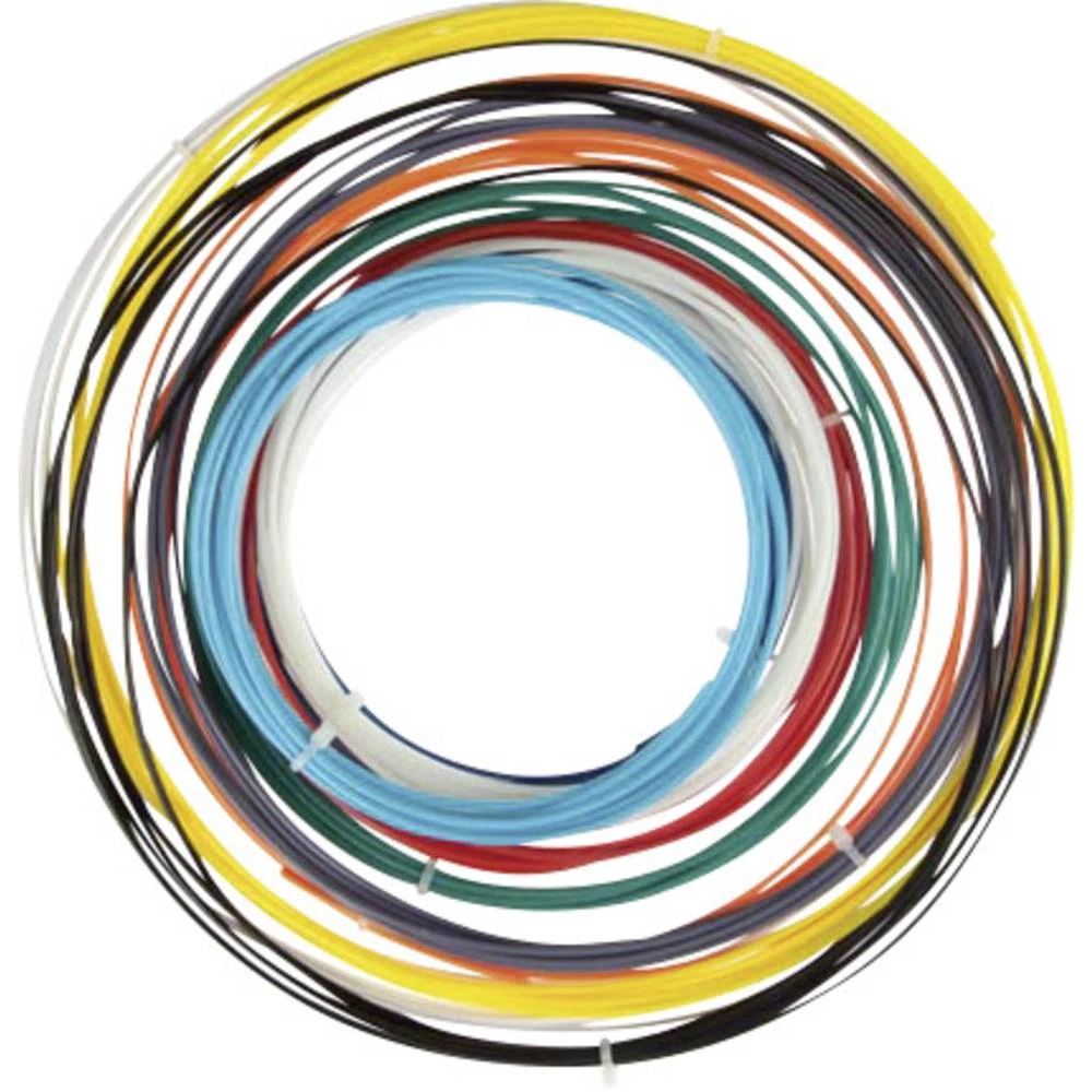 Filament-Paket Velleman PLA175SET6 PLA 1.75 mm Crna, Bijela, Crvena, Srebrna, Žuta, Svijetloplava slika