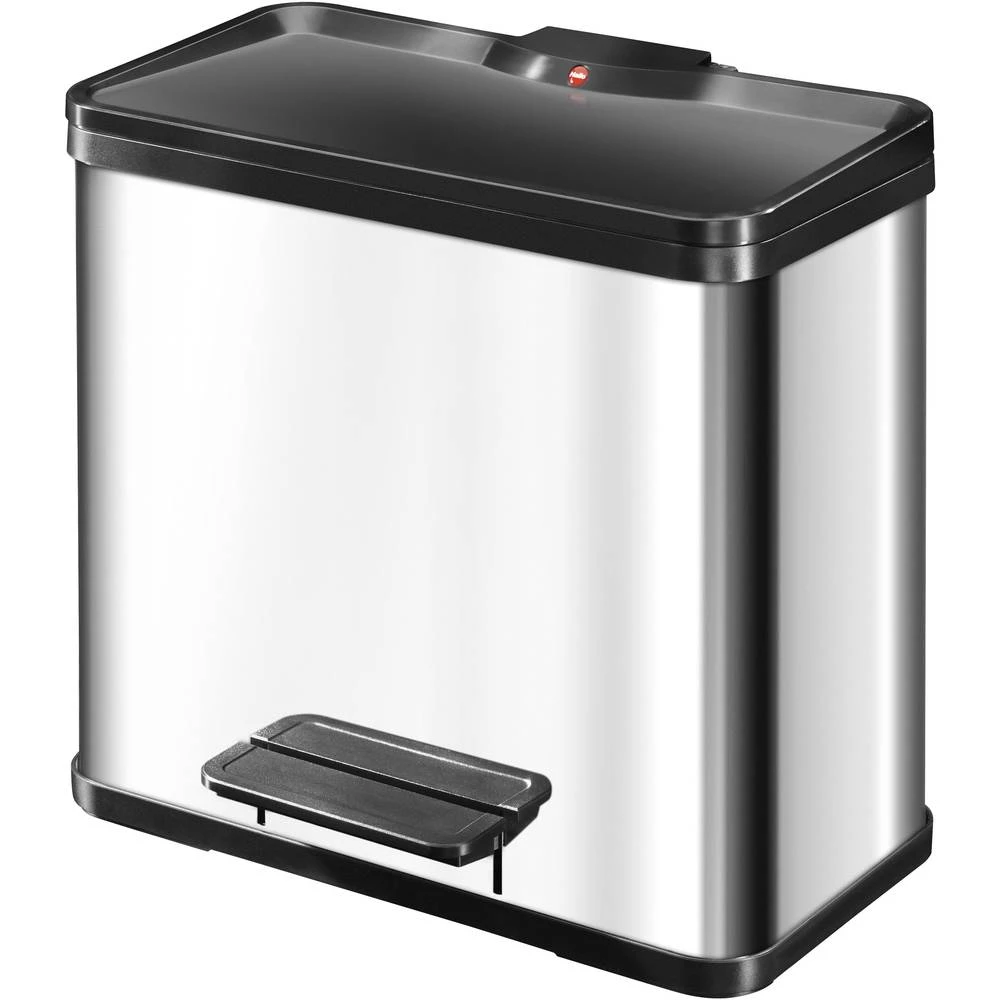 Kontejner za limenke 27 l Hailo öko trio plus L (Š x V x d) 470 x 430 x 340 mm Srebrna, Crna Mehanizam stopalo-pedal 1 ST slika