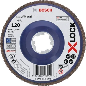 Bosch Accessories 2608619208 X-LOCK diskovni poklopac, ravna verzija, plastična potporna ploča, Ø115 mm, K 120, X571, naj slika