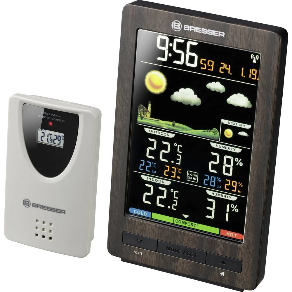 Bresser Optik ClimaTemp WS 7007320 bežična vremenska stanica Predviđanje za 12 do 24 sata slika