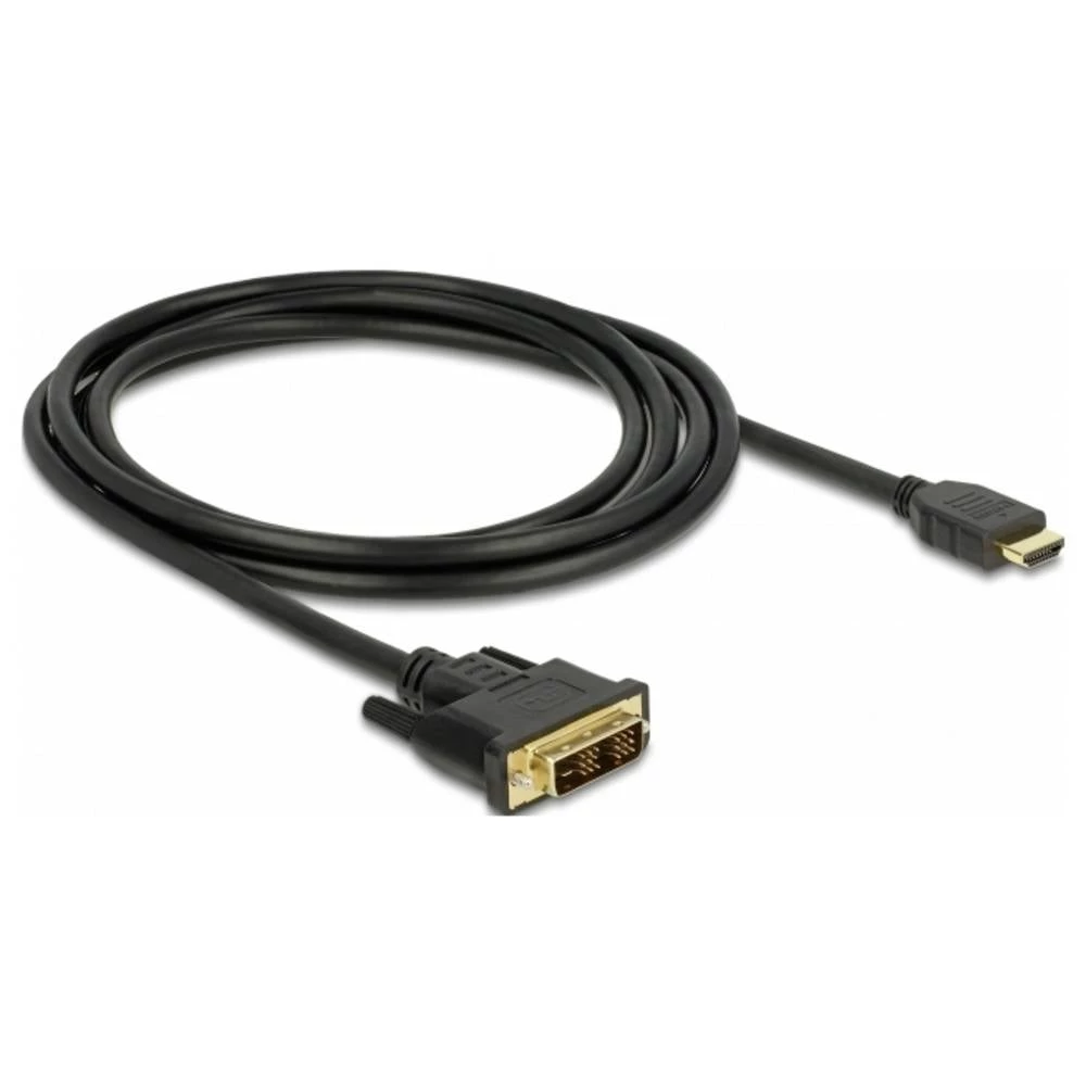 Delock DVI / HDMI priključni kabel DVI-D 18+1-polni utikač, HDMI A utikač 2 m crna 85584 trostruko zaštićen, pozlaćeni k slika