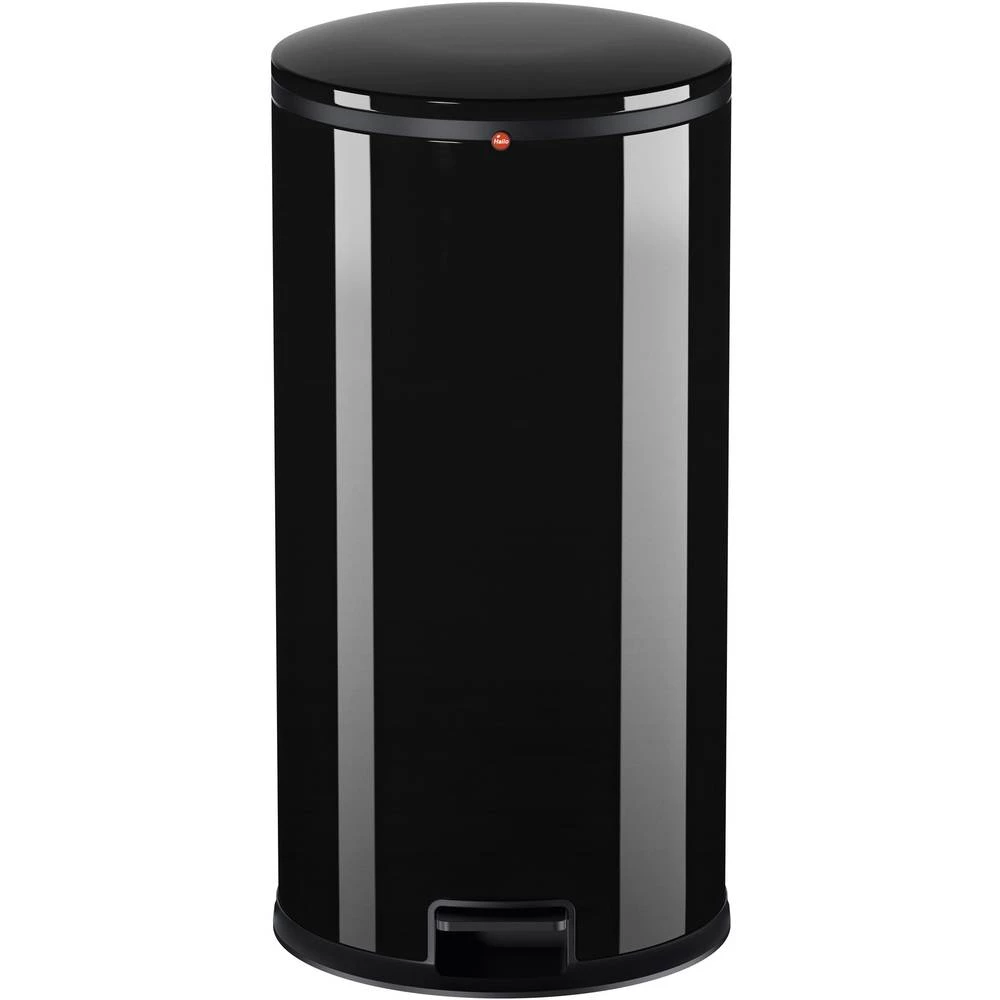 Kanta za smeće 44 l Hailo Pure XL (promjer x V) 450 mm x 700 mm crne boje, nožna pedala, poklopac s automatskim zatvaranjem 1 ko slika