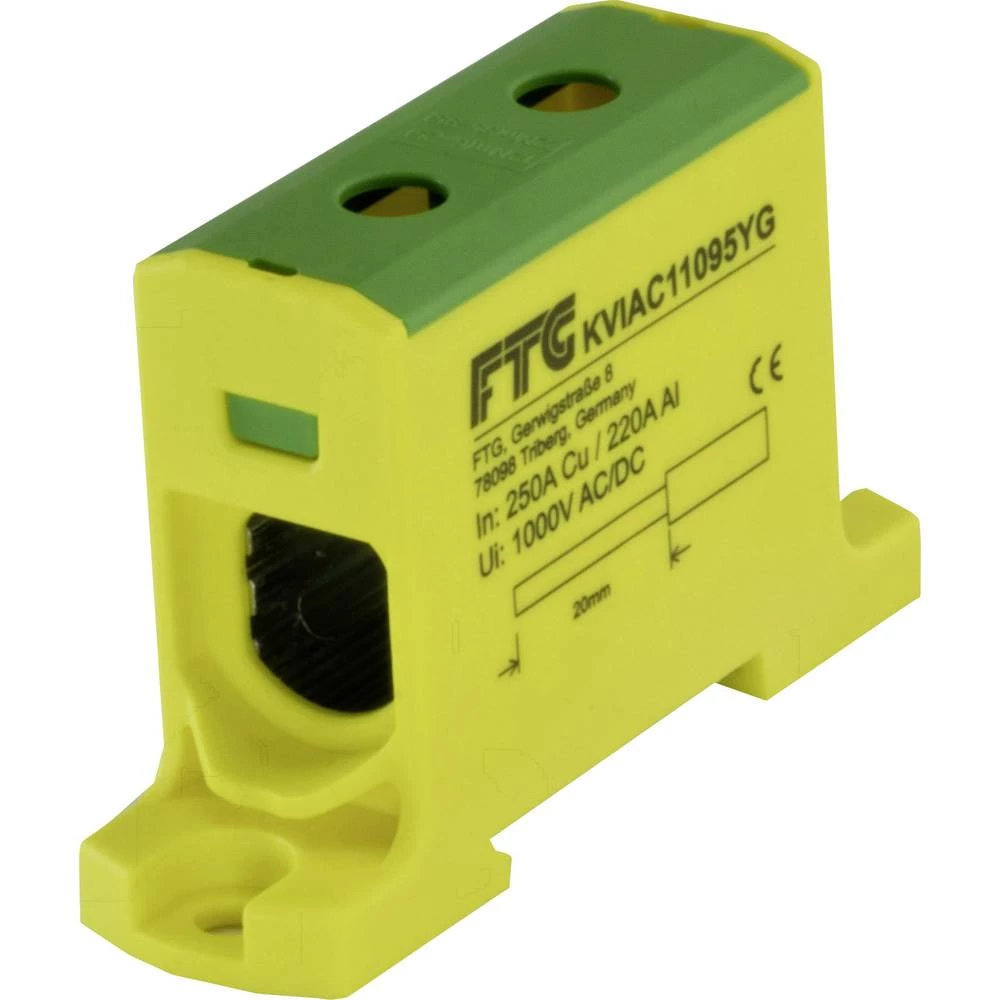 Blok stezaljka Žuto-zelena 1-polni 95 mm&sup2; 250 A, 220 A Vrsta provodnika = PE FTG Friedrich Göhringer KVIAC11095YG slika