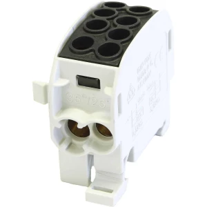 HoraeTec 080210-4-3 odvojna stezaljka za glavni vod  mjed, PA svijetlosiva (RAL 7035), intenzivna crna (RAL 9005) 1-polni  125 A  690 V Vrsta provodnika = L slika