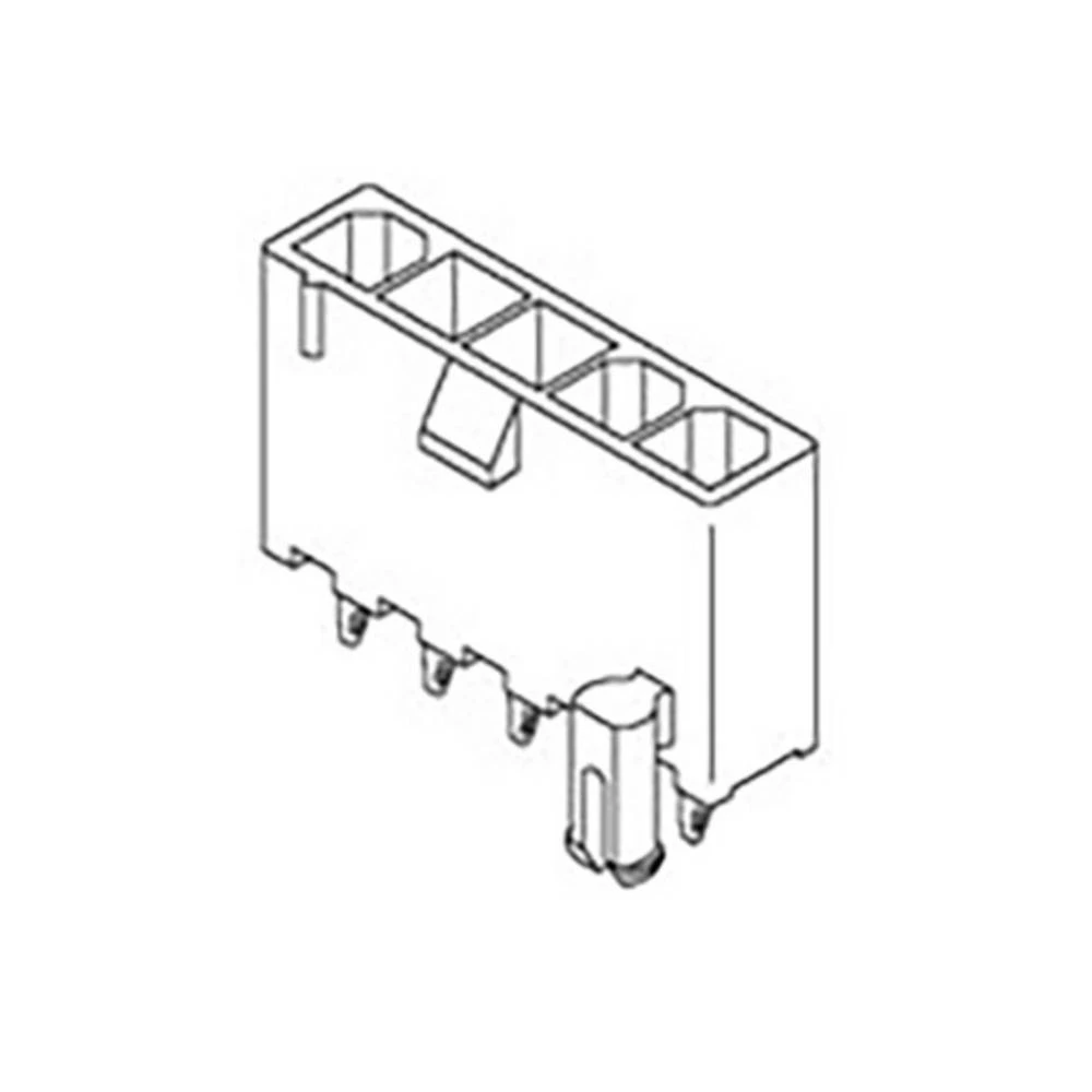 Molex 39302052 Mini-Fit Jr. Vertical Header, 4.20mm Pitch, Single Row, 5 Circuits, with Snap-in Plastic Peg PCB Lock, Go slika