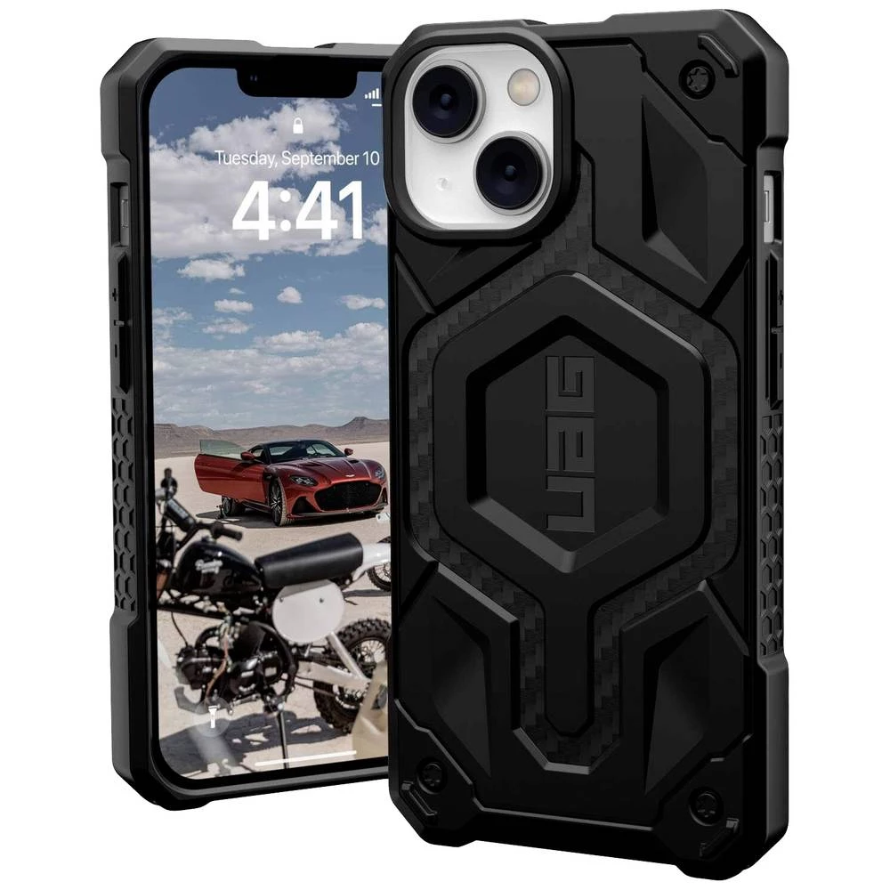 Urban Armor Gear Monarch Pro MagSafe Pogodno za model mobilnog telefona: iPhone 14, iPhone 13, karbon crna boja Urban Armor Gear Monarch Pro MagSafe case Apple iPhone 14, iPhone 13 karbon crna boja slika