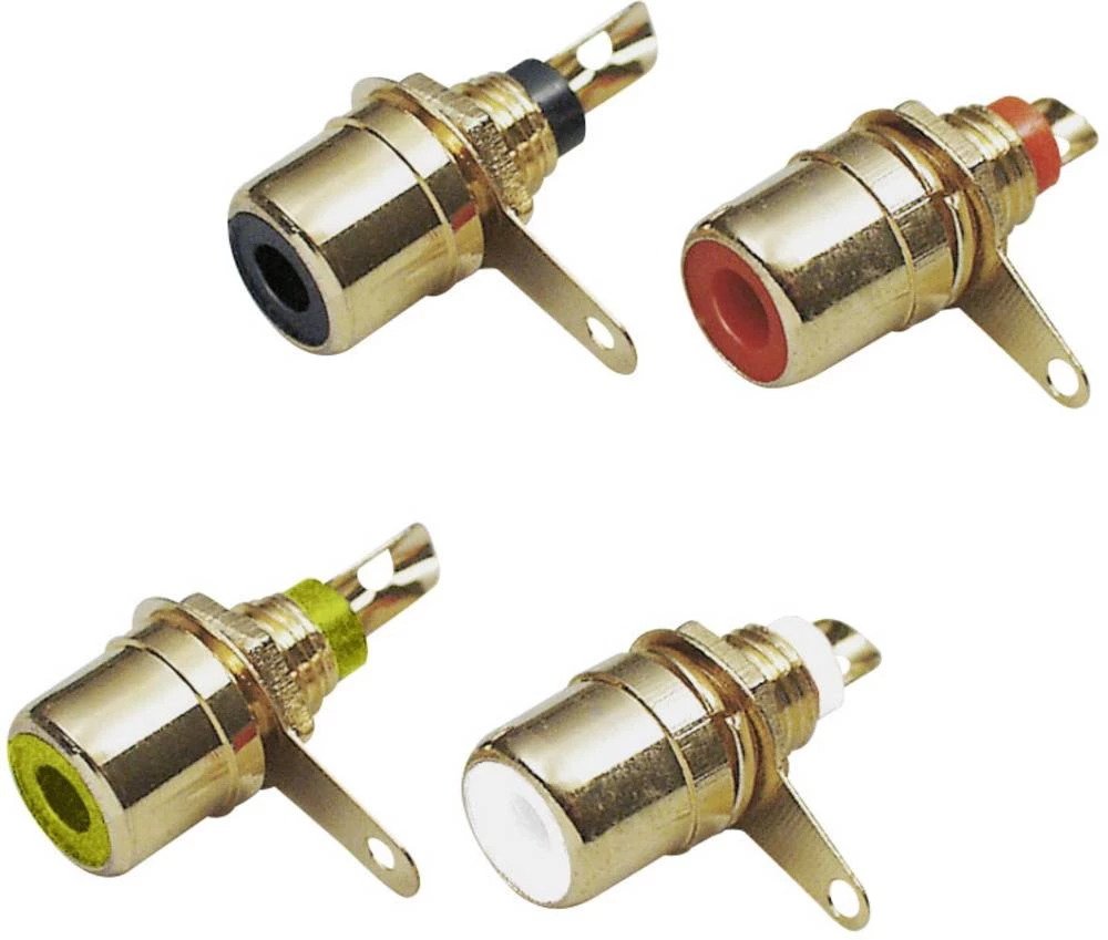 Činč konektor Ženski, ugradbeni Broj polova: 2 Mono Žuta, Crvena, Crna, Bijela TRU COMPONENTS 1 Set slika