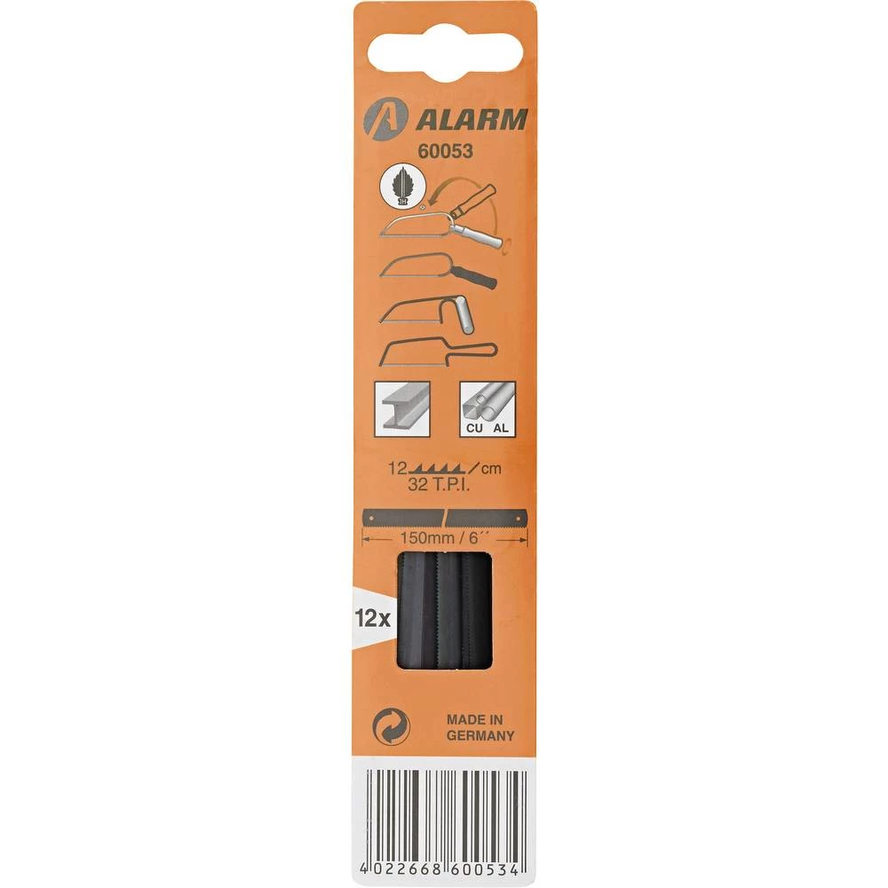 Paket od 12 listova pile za metal, fini 32TPI L. 190 mm Alarm Werkzeuge 56060053 slika
