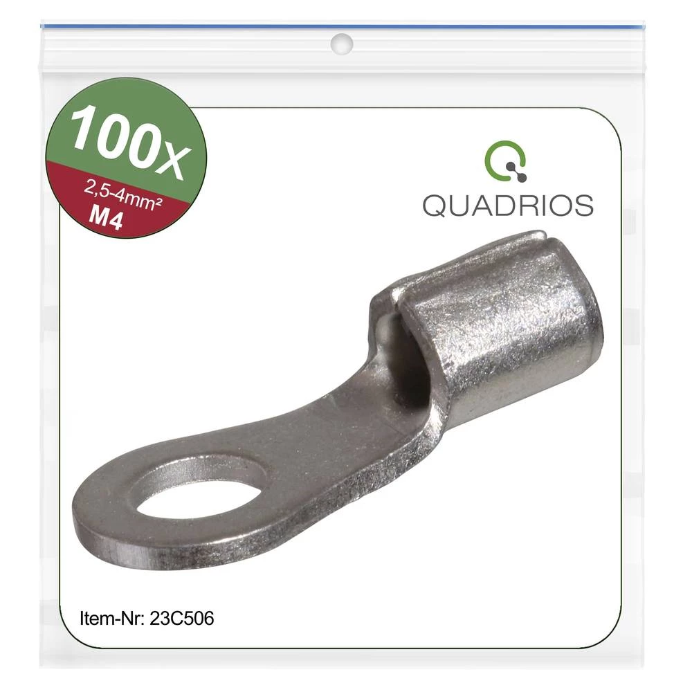 Quadrios 23C506 prstenasta kabelska stopica Presjek (maks.)=4 mm² Otvor Ø=4.3 mm neizolirani 100 St. slika