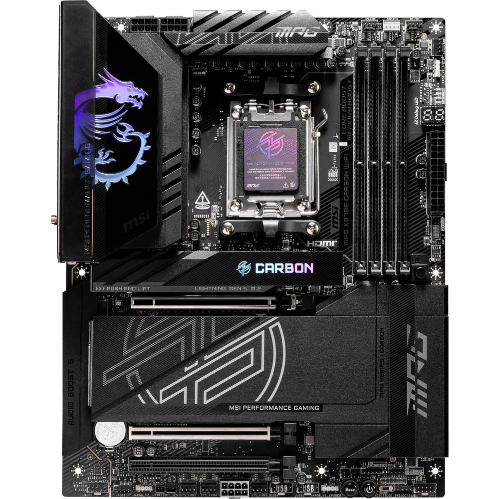 MSI MPG X870E Carbon Wifi (AM5) matična ploča Baza #####AMD AM5 Faktor oblika (detalji) ATX Set čipova matične ploče AMD slika