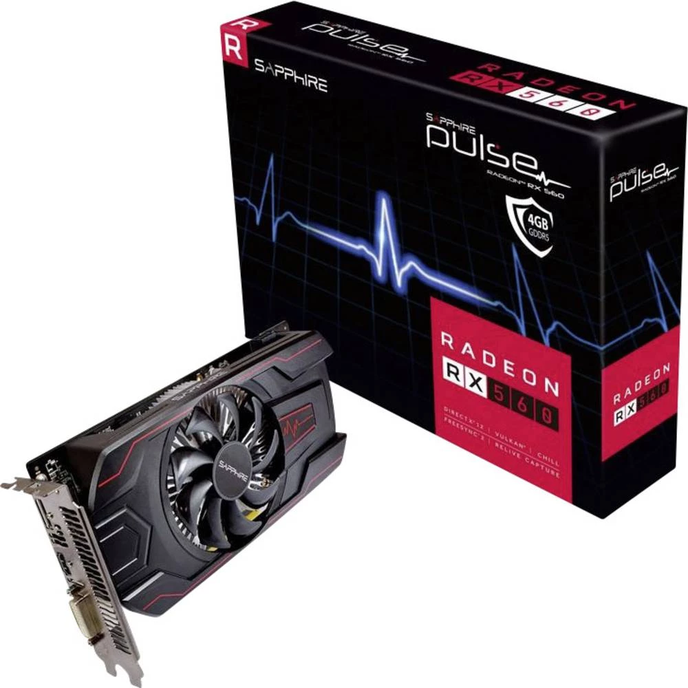 Grafička kartica Sapphire AMD Radeon RX 560 Pulse 4 GB GDDR5-RAM PCIe x16 HDMI&trade;, DVI, DisplayPort slika
