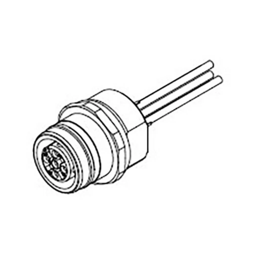 Molex 1200845113 Ultra-Lock (M12) Receptacle, 5 Poles, M16x1.5 Mounting Threads, Female (Straight) to 0.34mm² PVC Leads, 0 slika