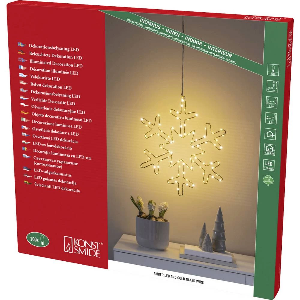 Konstsmide 1803-883 vijenac za vrata s osvjetljenjem pahuljica LED zlatna Ener slika