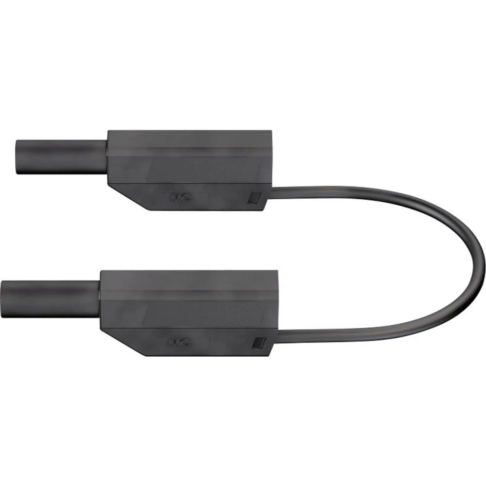 Sigurnosni mjerni vod [Lamelni muški konektor 4 mm - Lamelni muški konektor 4 mm] 0.50 m Crna Stäubli SLK410-E/N slika