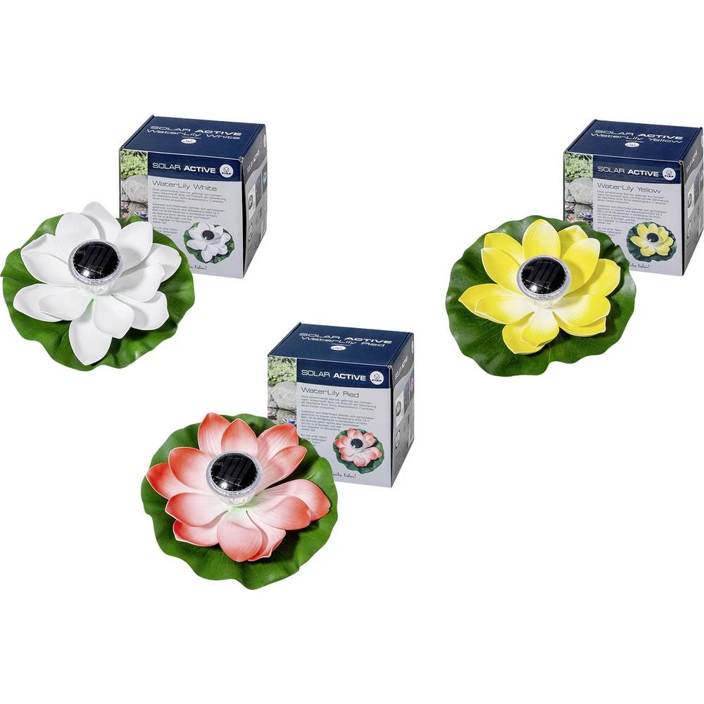 FIAP 3206-5 SOLAR ACTIVE WaterLily 3er SET solarno dekorativno svjetlo 3-dijelni komplet LED LED fiksno ugrađena bijela, slika
