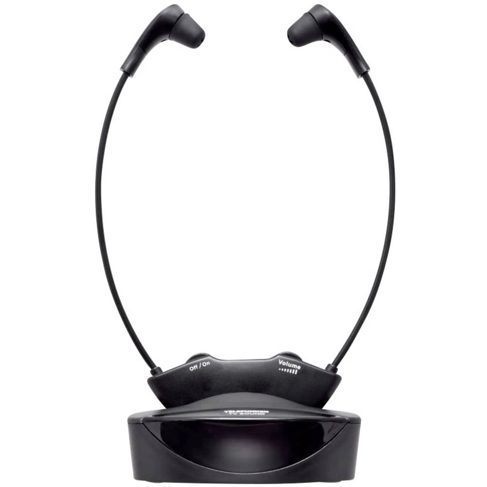 Infracrveni TV In Ear slušalice Telefunken TV Sound T90120 U ušima Kontrola glasnoće Crna slika