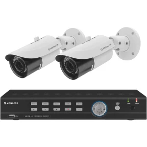 Analogni, AHD, HD-TVI Set sigurnosne kamere 4-kanalni S 2 kamere 1920 x 1080 piksel 1 TB Monacor AXZ-204BVM slika
