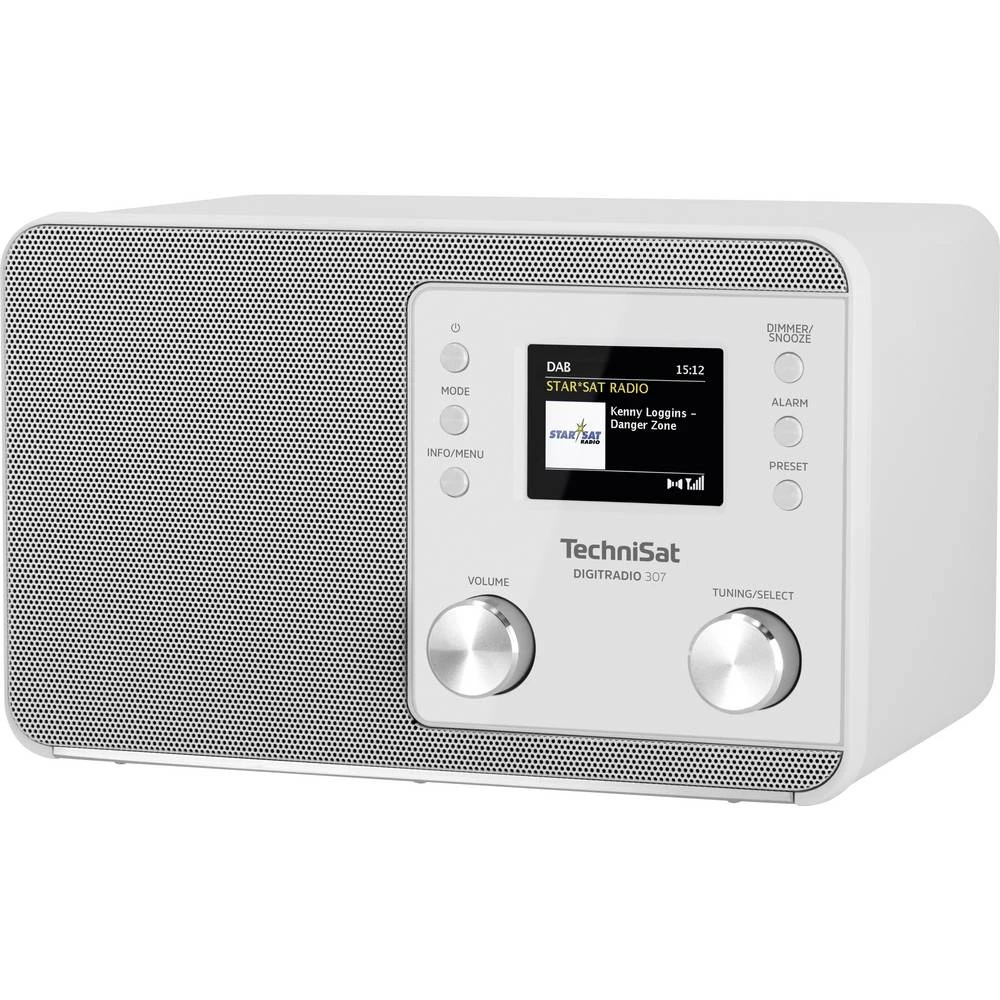 TechniSat DIGITRADIO 307 desktop radio DAB+ (1012), ukw aux, DAB+, ukw funkcija alarma bijela slika