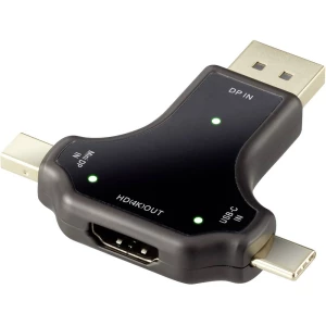DisplayPort / HDMI Adapter [1x Muški konektor DisplayPort, Muški konektor Mini DisplayPort, Muški konektor USB-C™ - 1x Žen slika