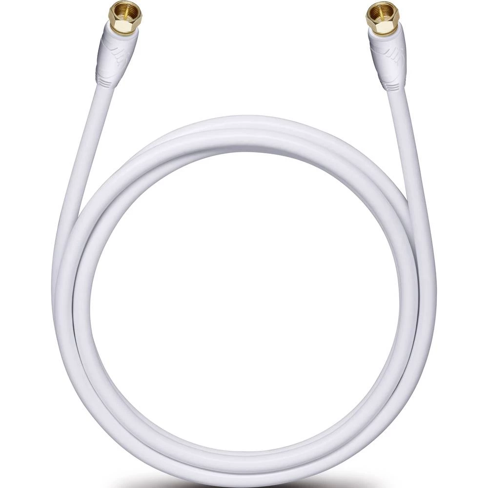 Antene, SAT Priključni kabel [1x Muški konektor F - 1x Muški konektor F] 4 m 110 dB pozlaćeni kontakti Bijela Oehlbach slika