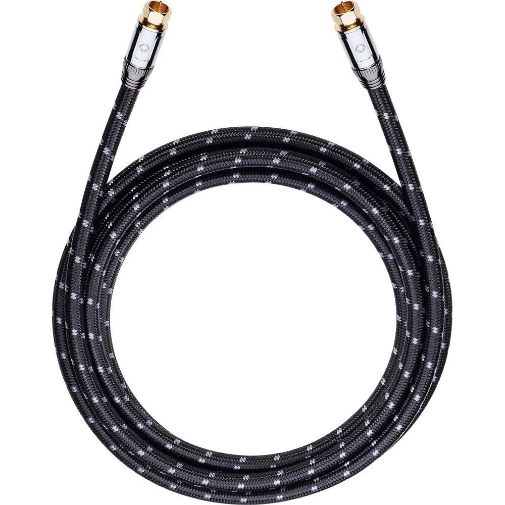 Antene, SAT Priključni kabel [1x Muški konektor F - 1x Muški konektor F] 1.70 m 125 dB pozlaćeni kontakti, obložen Crno-siva Oeh slika
