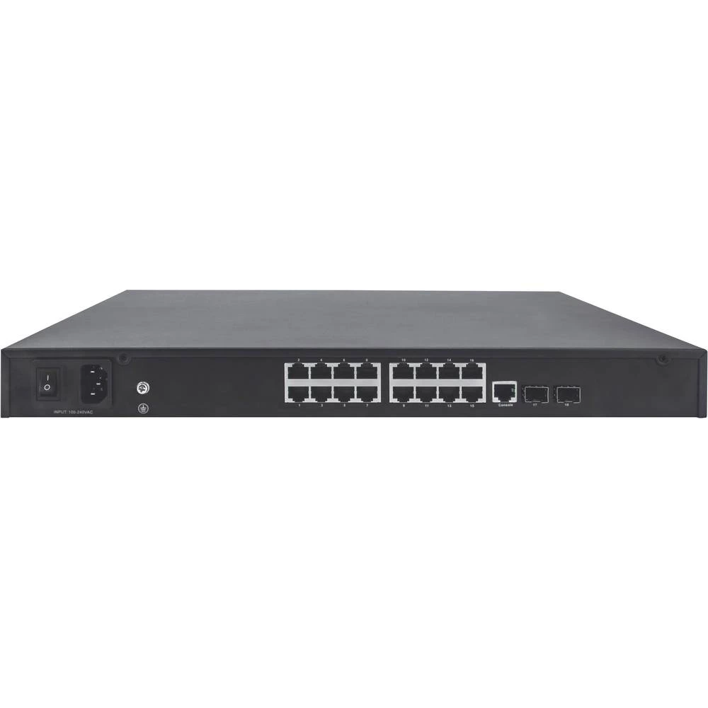 Intellinet 16 Port Gigab PoE+Managed AV-Switch 2xSFP Uplink Ports auf der Rückseite Layer2+ 19" mrežni prekidač RJ45/SFP 16 + 2 slika