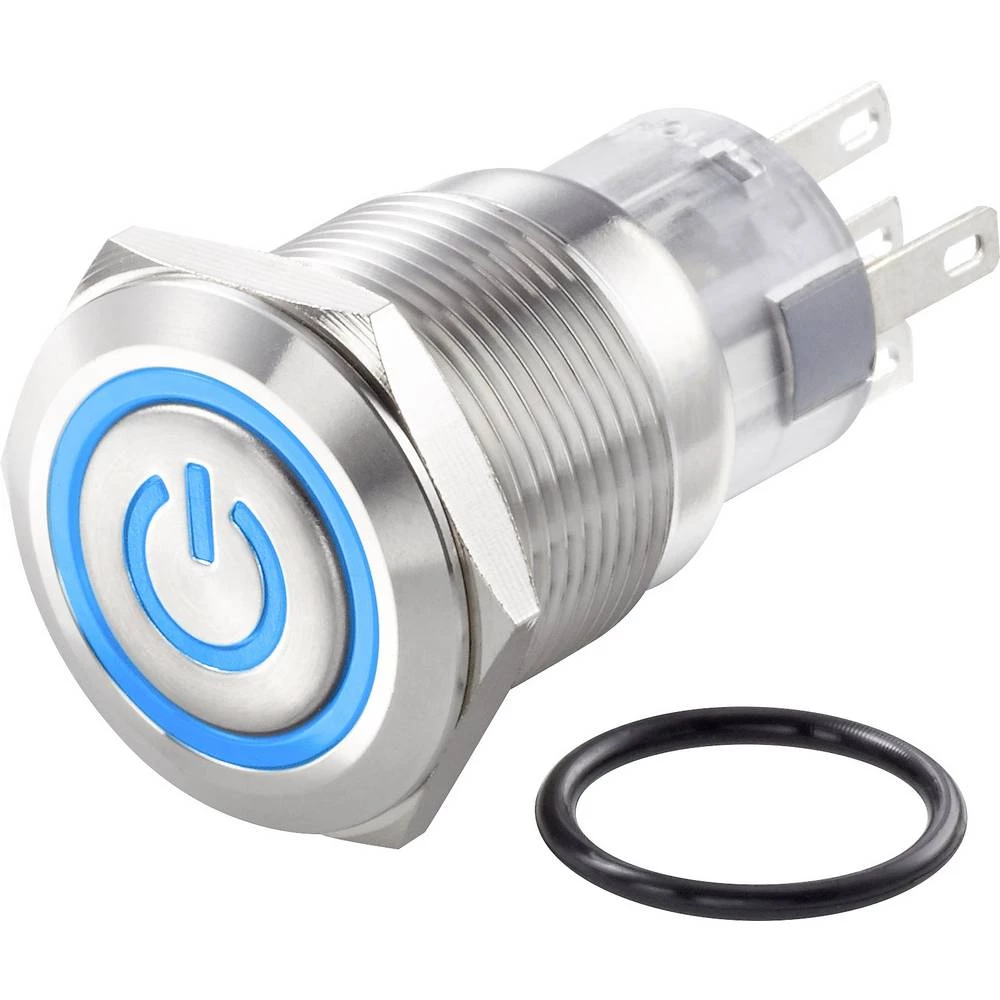 TRU COMPONENTS TC-LAS1-AGQ-11ET/B/12V/S Tlačni prekidač sa zaštitom od vandalizma 250 V/AC 3 A 1 x OFF/(ON) IP67 vraća se u izsp slika