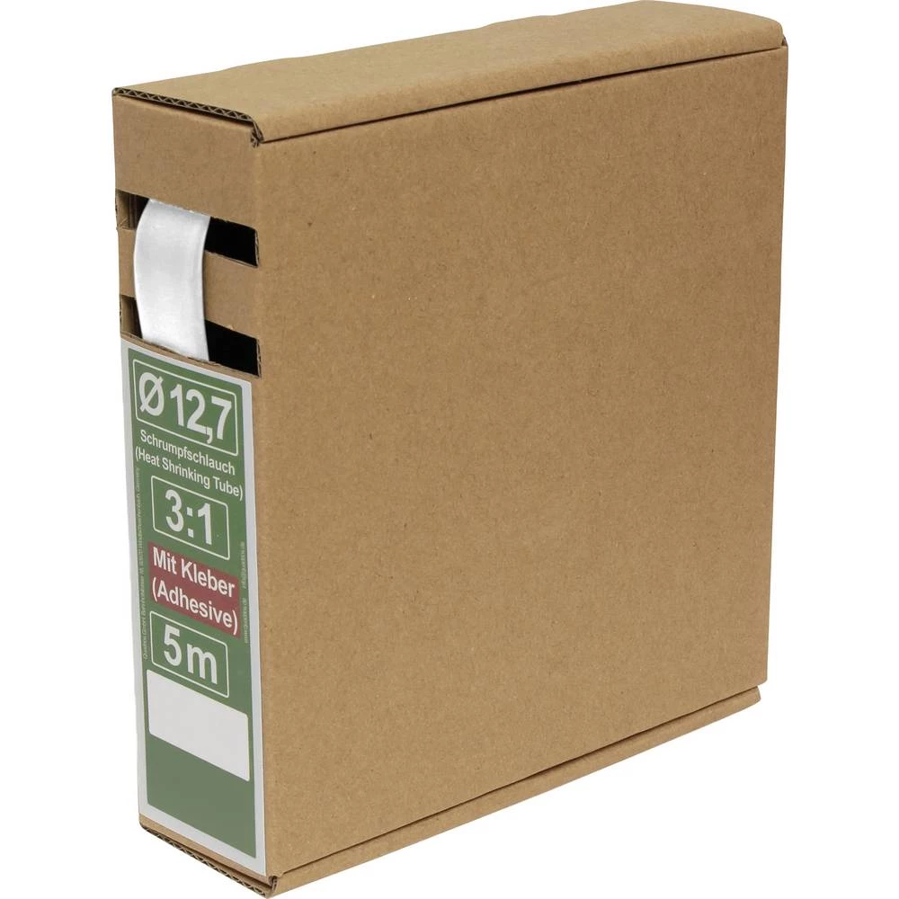 Quadrios 25CA491 skupljajuća cijev s ljepilomi bijela 12.7 mm 4.2 mm Stopa skupljanja:3:1 5 m slika