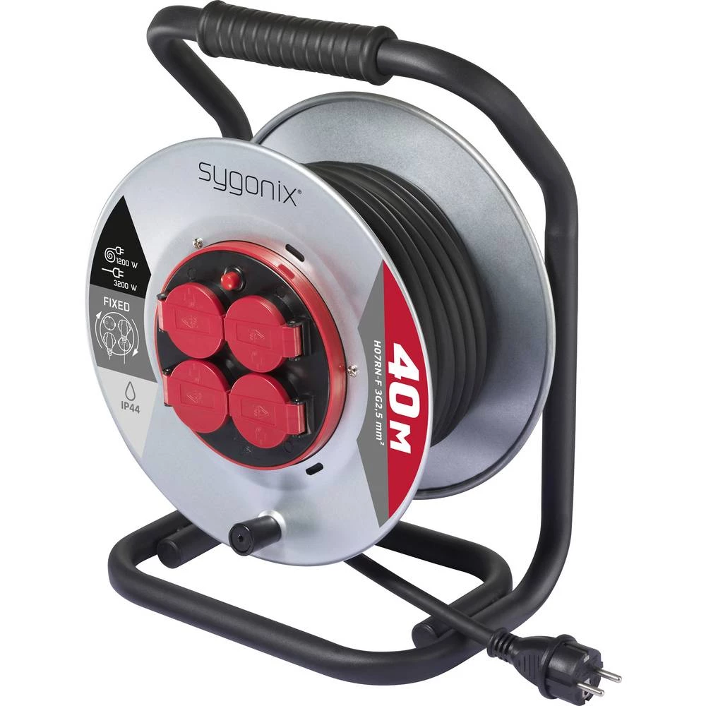 Sygonix SY-10236111 kabelski bubanj 40 m crna sigurnosni utikač slika