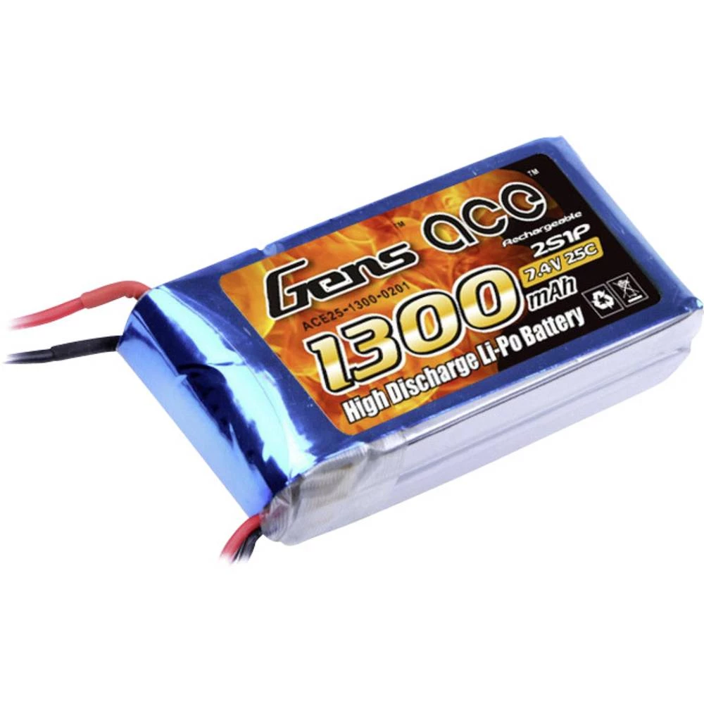 LiPo akumulatorski paket za modele 7.4 V 1300 mAh Broj ćelija: 2 25 C Gens ace Softcase Sustav T-konektora slika