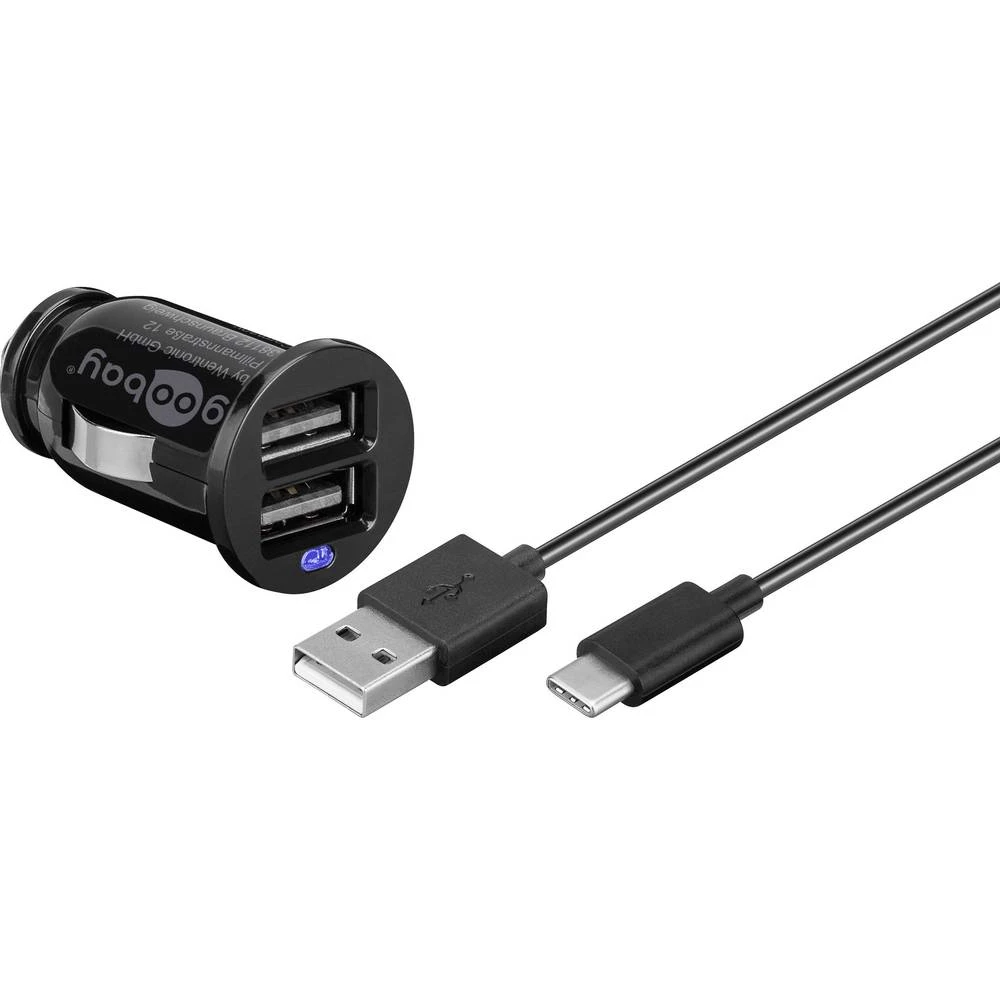 Goobay Kfz-USB-Typ-C 58820 USB punjač Osobno vozilo Izlazna struja maks. 2100 mA 2 x Ženski konektor USB 2.0 tipa A, Muški konek slika