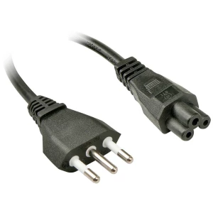 LINDY struja priključni kabel [1x talijanski muški konektor - 1x ženski konektor c5] 2 m crna slika