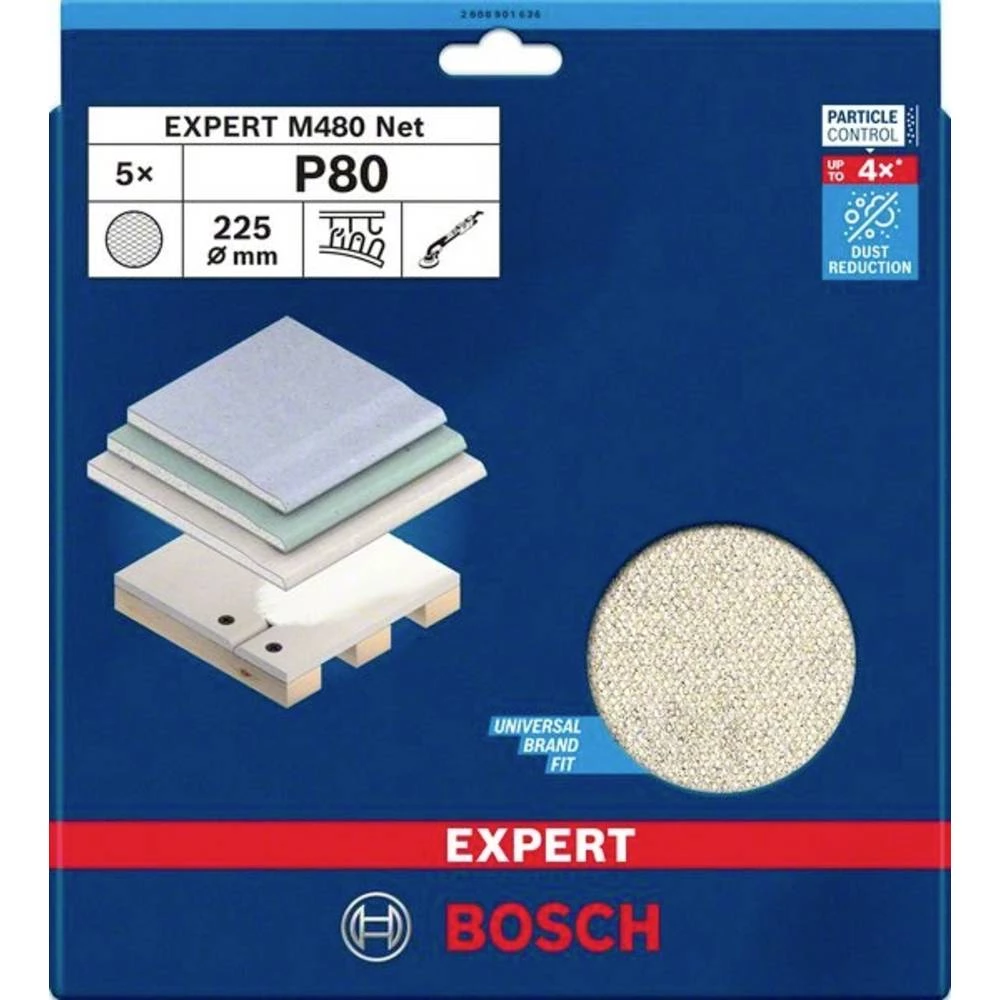 Bosch Accessories  2608901636 brusna mreža za brusilicu za suhozid  Granulacija 80  (Ø) 225 mm 5 St. slika