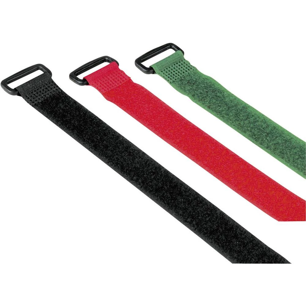 Hama Klett-Kabelbinder mit Öse, wiederverwendbar, 20 x 250 mm, farbig, 9 Stück prianjajuća kabelska vezica crna, zelena, slika