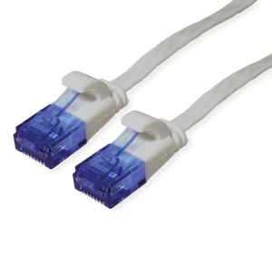 Value 21.99.2010 RJ45 mrežni kabel, Patch kabel CAT 6a U/UTP 0.50 m siva nezaštićen, plosnati, pozlaćeni kontakti 1 St. slika