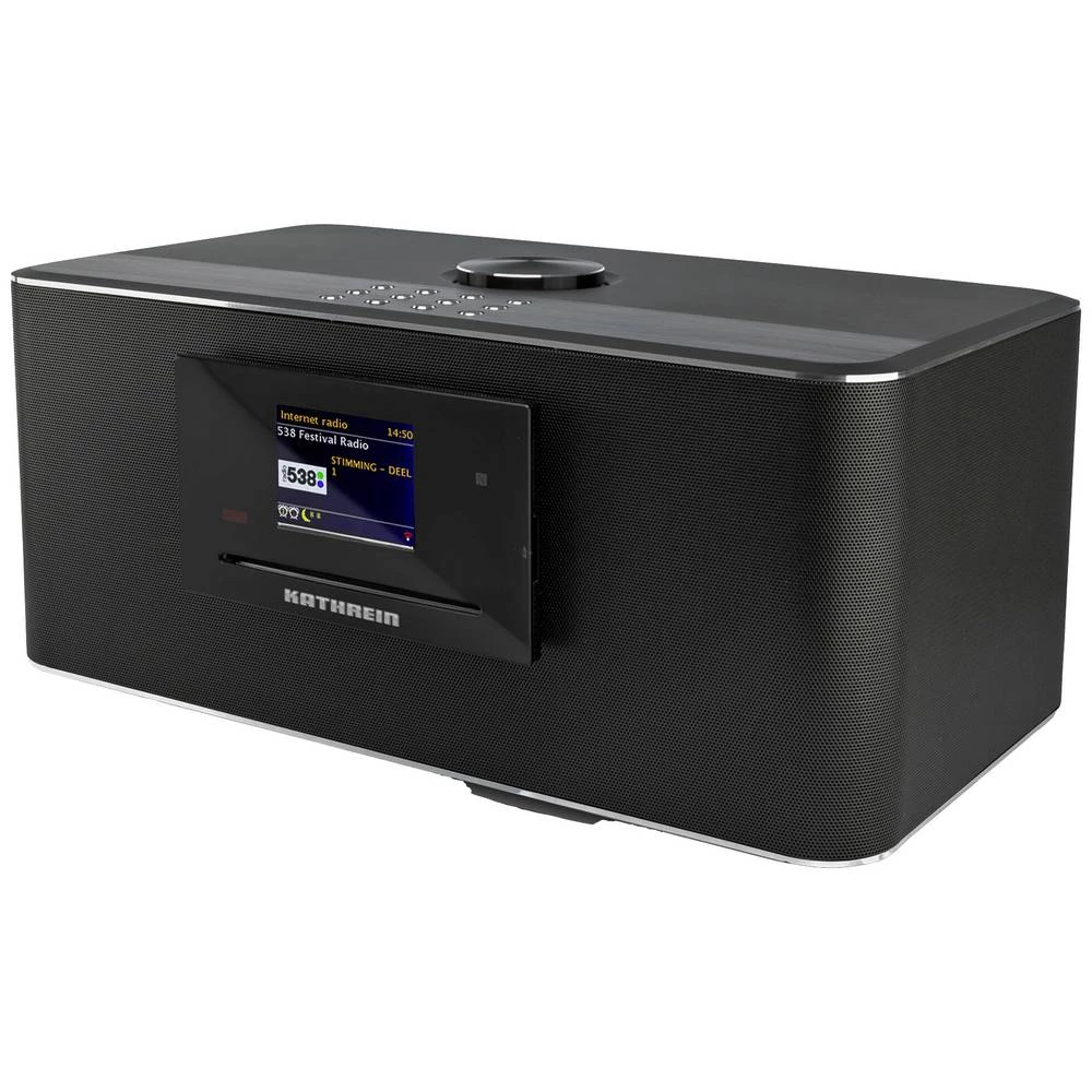 Kathrein DAB+200 ultimate internet CD radio internet, DAB+ (1012), DAB (1013), UKW (1014) Bluetooth®, CD, LAN, SD, USB, WLAN, internetski radio   uklj. daljinski upravljač crna slika