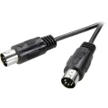 SpeaKa Professional-DIN audio priključni kabel[1x diodni utikač 5-polni (DIN) - 1x diodni utikač 5-polni (DIN)] 1.50 m crn slika