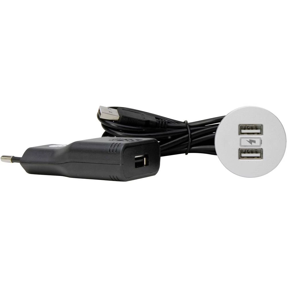 Kopp 939721010  ugradbena utičnica  s USB-om IP20 aluminij boja slika