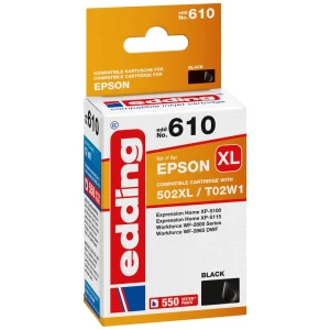 Edding patrona tinte zamijena Epson 502XL / T02W1 kompatibilan single crn EDD-610 18-610 slika