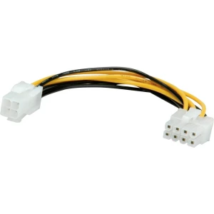 Roline struja priključni kabel [1x 4-polni muški konektor ATX - 1x 8-polni ženski konektor pci-e] 15.00 cm crna, žuta slika
