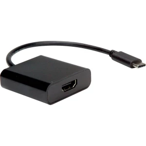 Value USB-C priključni kabel 0.10 m 12.99.3211 crna [1x muški konektor USB-C™ - 1x ženski konektor HDMI] slika