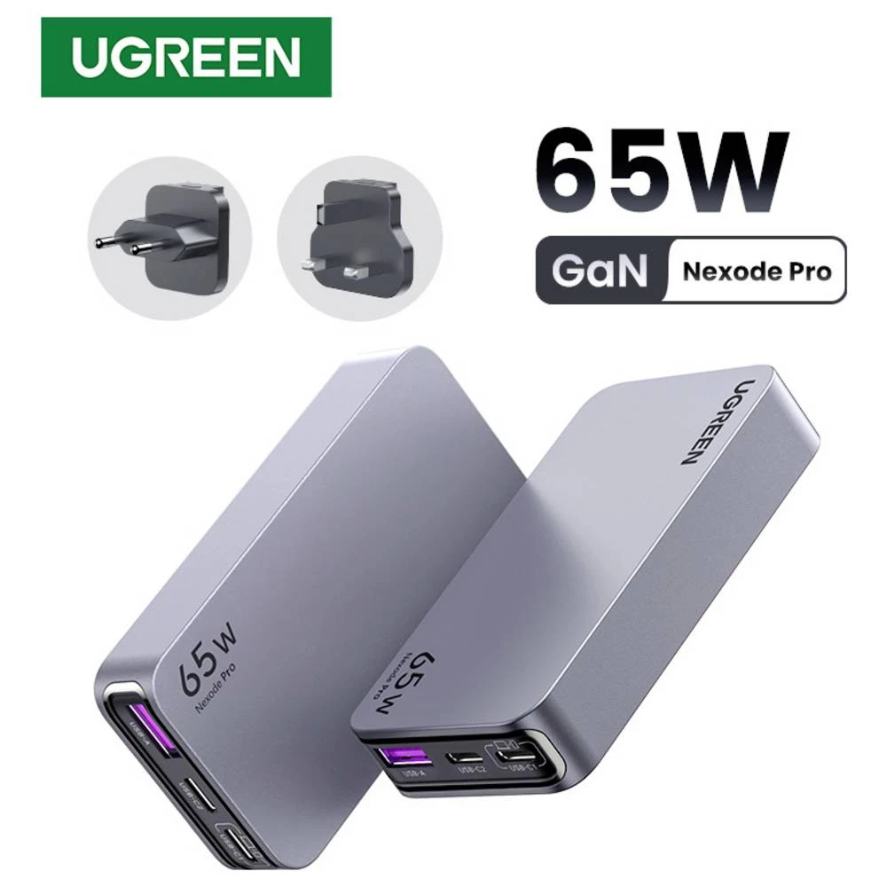 UGREEN Nexode Pro adapter za punjenje 65 W ženski konektor USB-C®, ženski konektor USB-C®, USB-A utičnica siva unutrašnj slika