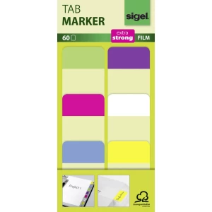 Sigel Ljepljivi marker HN203 60 kom./paket Zelena, Žuta, Ružičasta, Plava boja, Ljubičasta, Bijela slika