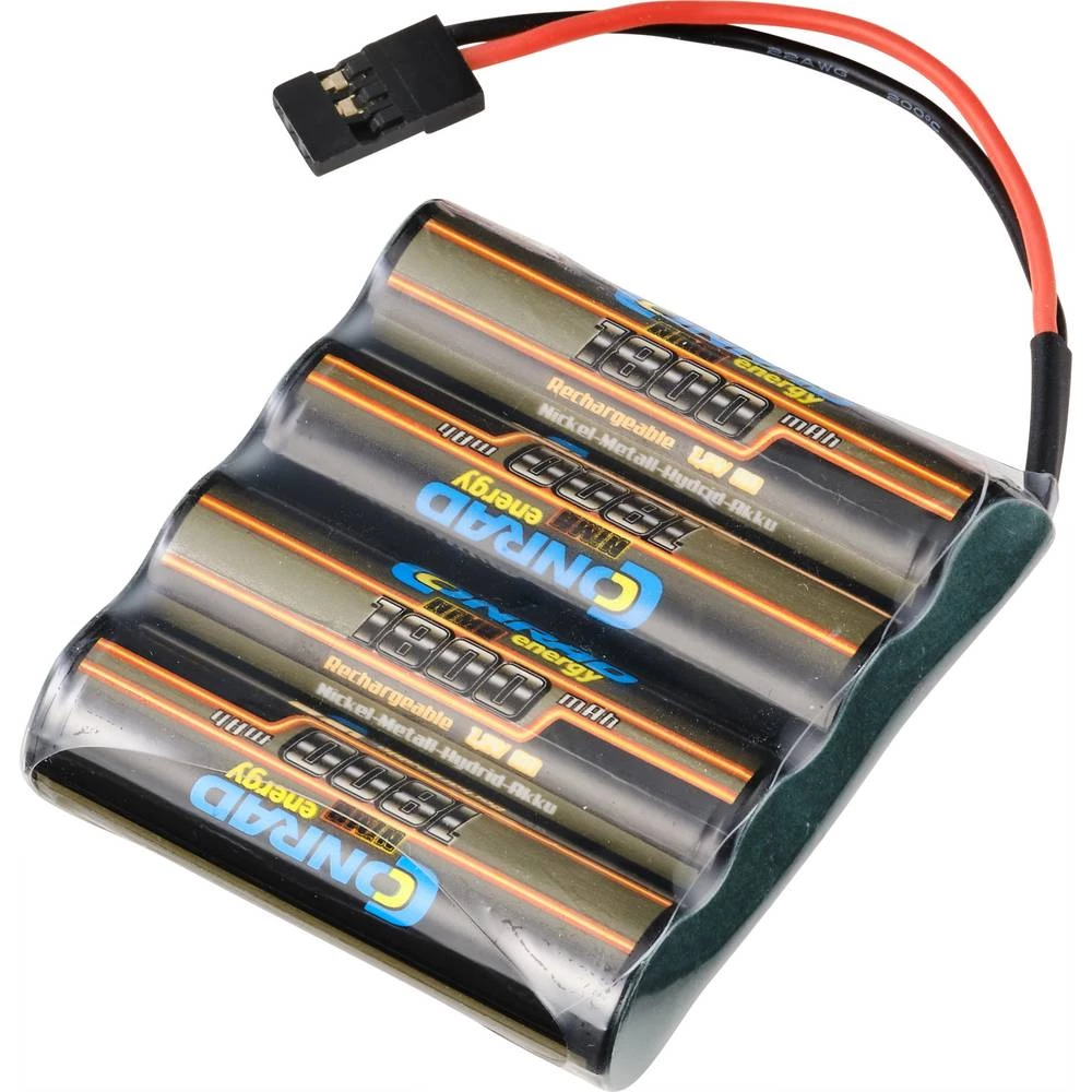 Conrad energy NiMH akumulator za prijemnike modela 4.8 V 1800 mAh side by side JR utičnica slika