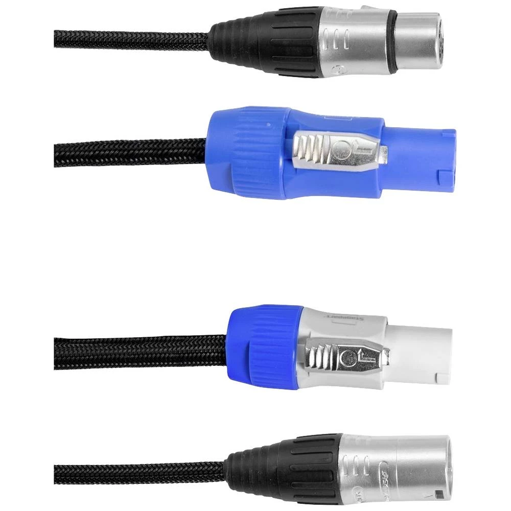 Eurolite Power-Hybrid DMX priključni kabel [1x XLR utikač 3-polni - 1x XLR utikač 3-polni] 5 m slika