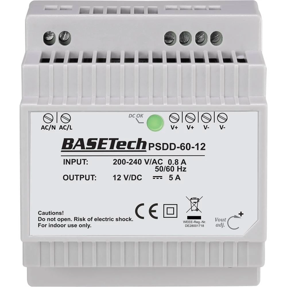 DIN-napajanje (DIN-letva) Basetech PSDD-60-12 5 A 60 W slika