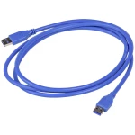 Akyga USB kabel  USB-A utikač, USB-A utikač 1.8 m plava boja  AK-USB-14